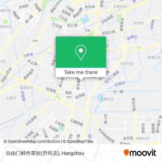 自由门鲜作茶饮(乔司店) map