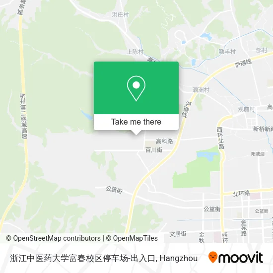 浙江中医药大学富春校区停车场-出入口 map