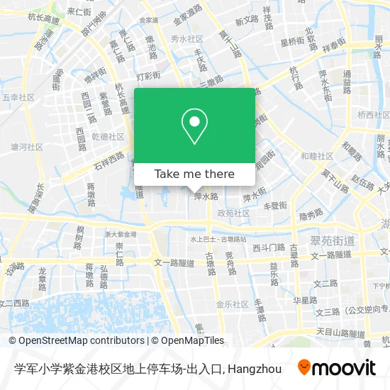 学军小学紫金港校区地上停车场-出入口 map