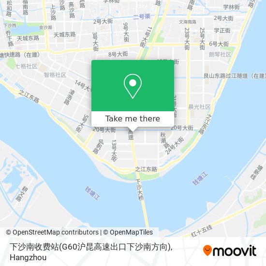 下沙南收费站(G60沪昆高速出口下沙南方向) map