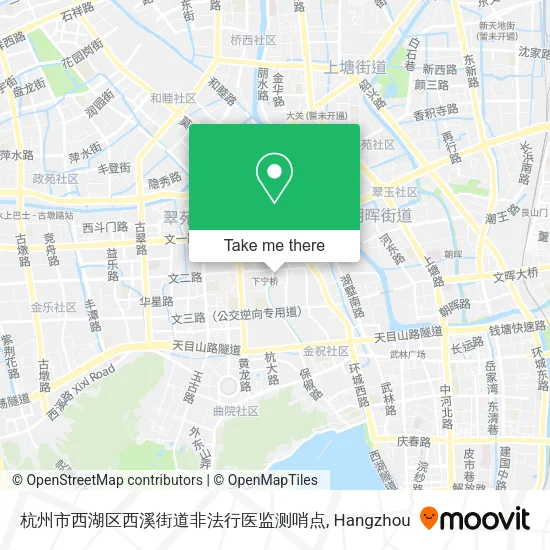 杭州市西湖区西溪街道非法行医监测哨点 map