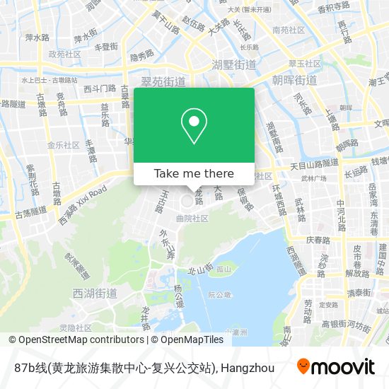 87b线(黄龙旅游集散中心-复兴公交站) map