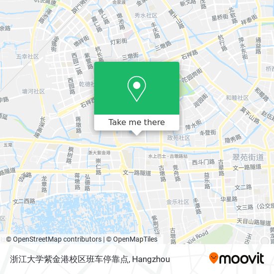浙江大学紫金港校区班车停靠点 map