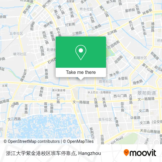 浙江大学紫金港校区班车停靠点 map