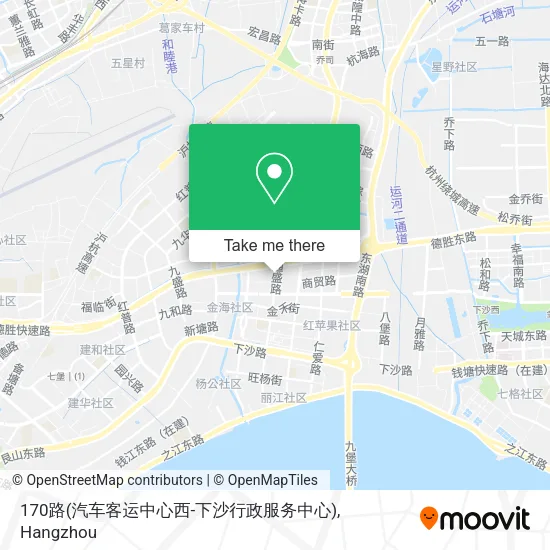 170路(汽车客运中心西-下沙行政服务中心) map
