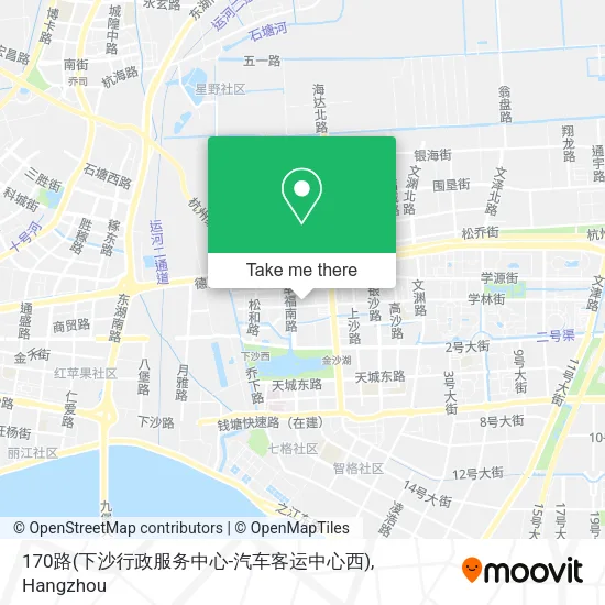 170路(下沙行政服务中心-汽车客运中心西) map