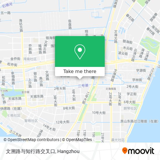 文溯路与知行路交叉口 map