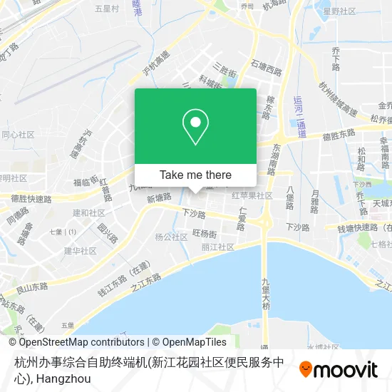 杭州办事综合自助终端机(新江花园社区便民服务中心) map
