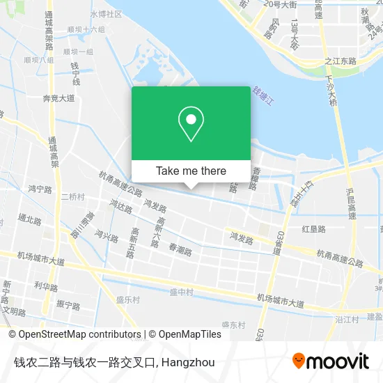 钱农二路与钱农一路交叉口 map