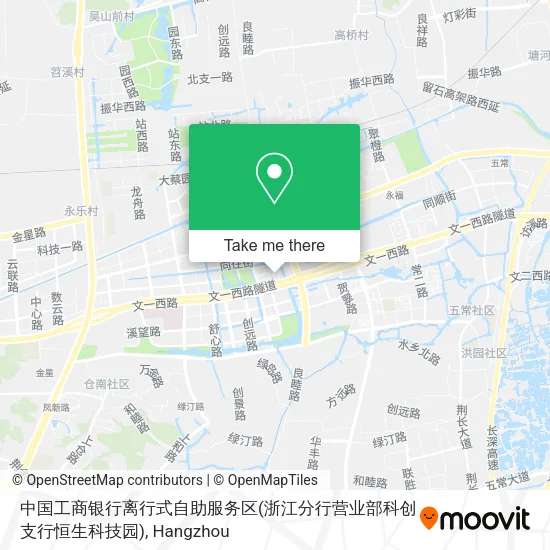 中国工商银行离行式自助服务区(浙江分行营业部科创支行恒生科技园) map