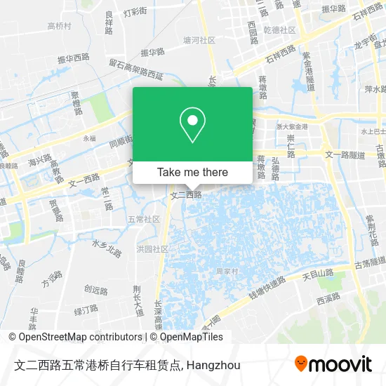 文二西路五常港桥自行车租赁点 map