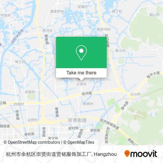 杭州市余杭区崇贤街道贤铭服饰加工厂 map
