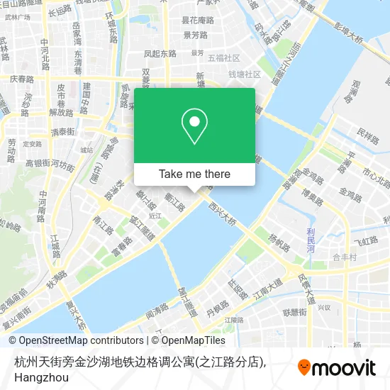 杭州天街旁金沙湖地铁边格调公寓(之江路分店) map