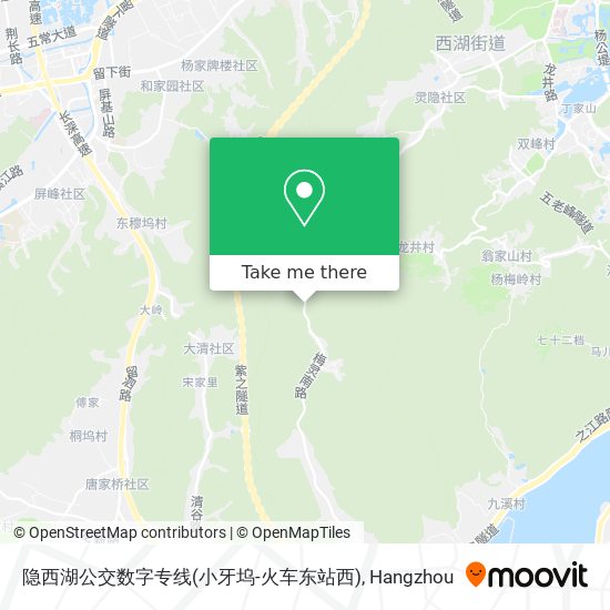 隐西湖公交数字专线(小牙坞-火车东站西) map