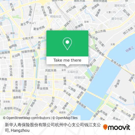 新华人寿保险股份有限公司杭州中心支公司钱江支公司 map