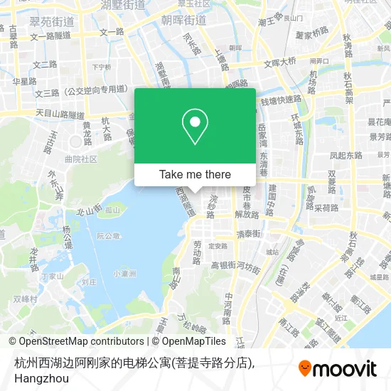 杭州西湖边阿刚家的电梯公寓(菩提寺路分店) map