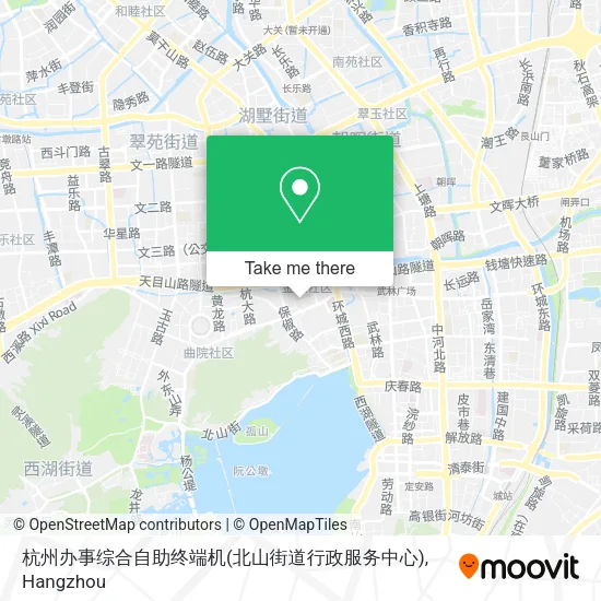 杭州办事综合自助终端机(北山街道行政服务中心) map