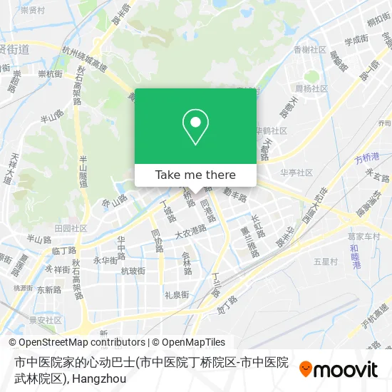 市中医院家的心动巴士(市中医院丁桥院区-市中医院武林院区) map