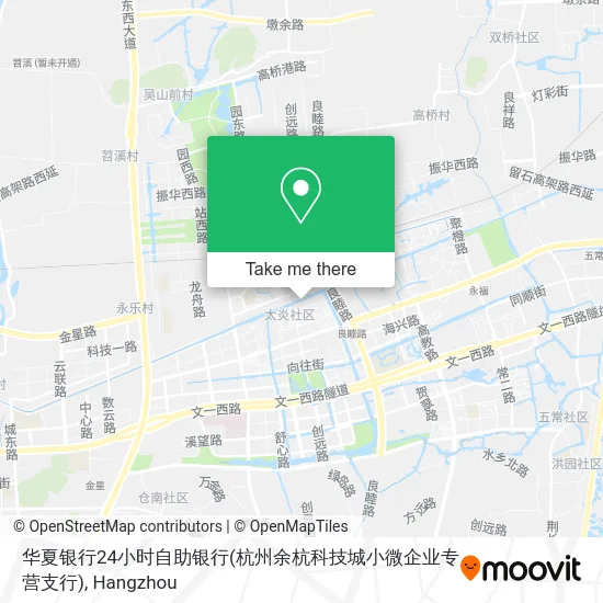 华夏银行24小时自助银行(杭州余杭科技城小微企业专营支行) map