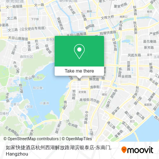 如家快捷酒店杭州西湖解放路湖滨银泰店-东南门 map