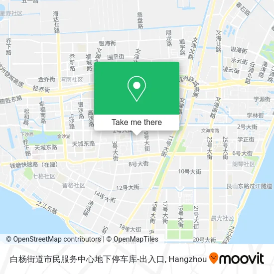 白杨街道市民服务中心地下停车库-出入口 map
