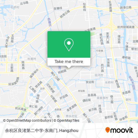 余杭区良渚第二中学-东南门 map