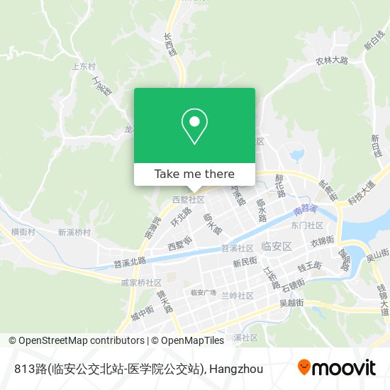813路(临安公交北站-医学院公交站) map