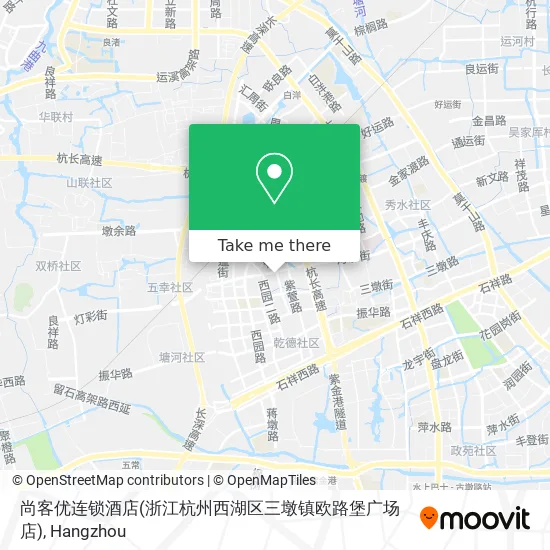 尚客优连锁酒店(浙江杭州西湖区三墩镇欧路堡广场店) map
