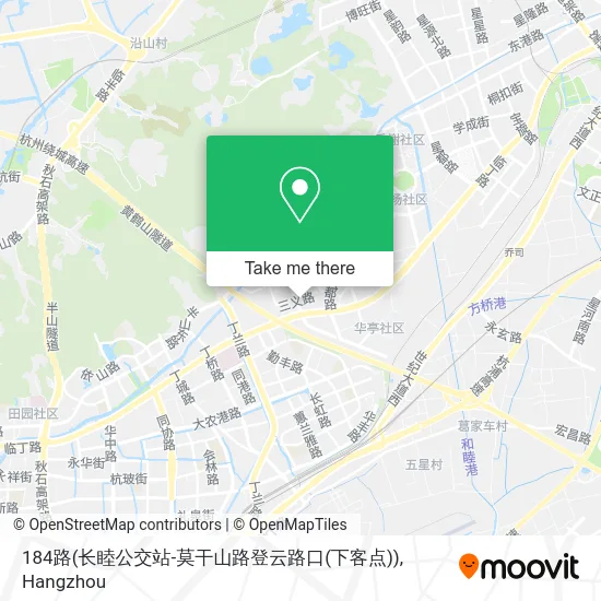 184路(长睦公交站-莫干山路登云路口(下客点)) map