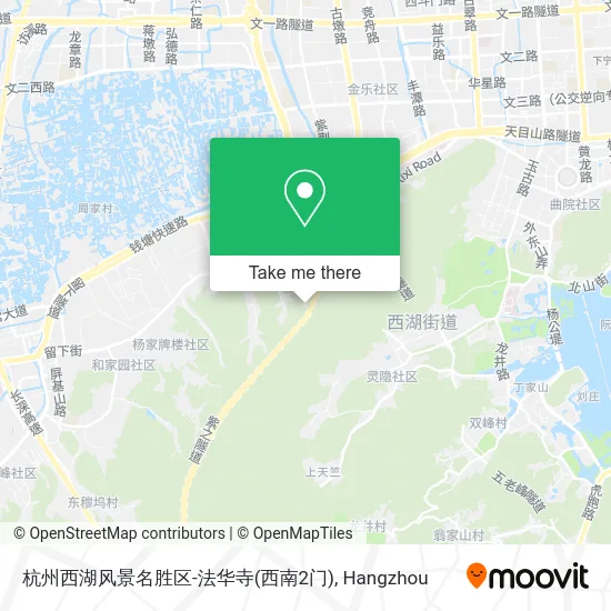 杭州西湖风景名胜区-法华寺(西南2门) map