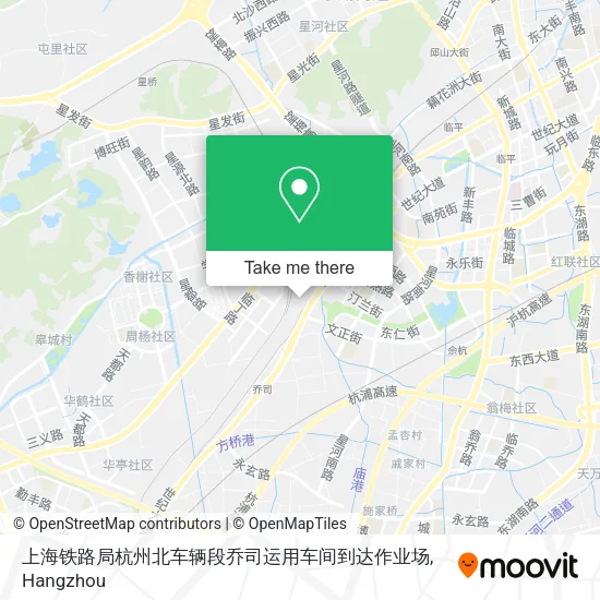 上海铁路局杭州北车辆段乔司运用车间到达作业场 map