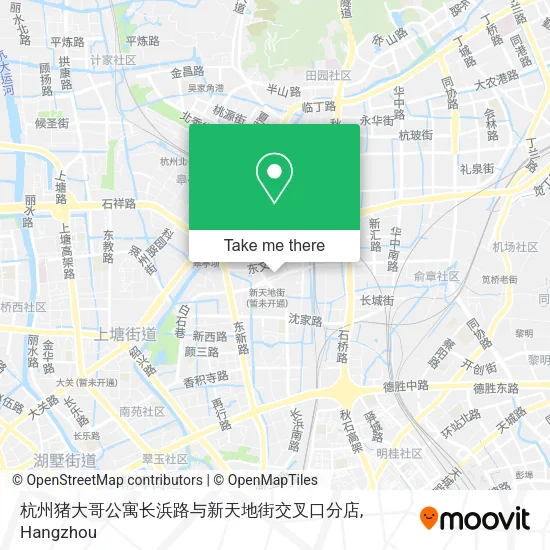 杭州猪大哥公寓长浜路与新天地街交叉口分店 map