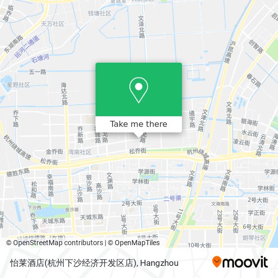 怡莱酒店(杭州下沙经济开发区店) map