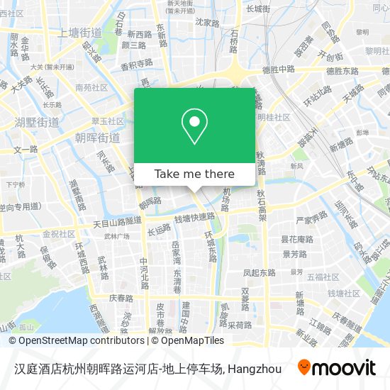 汉庭酒店杭州朝晖路运河店-地上停车场 map