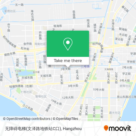 无障碍电梯(文泽路地铁站C口) map