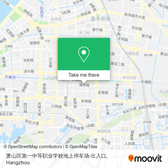 萧山区第一中等职业学校地上停车场-出入口 map