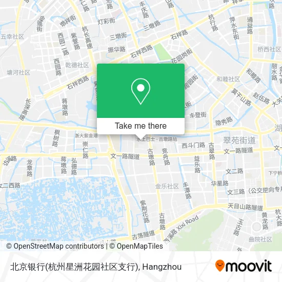 北京银行(杭州星洲花园社区支行) map