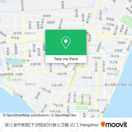 浙江省中医院(下沙院区)行政公卫楼-正门 map