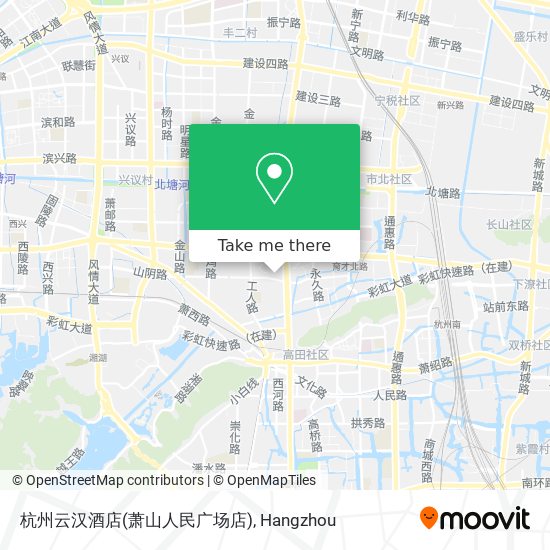 杭州云汉酒店(萧山人民广场店) map