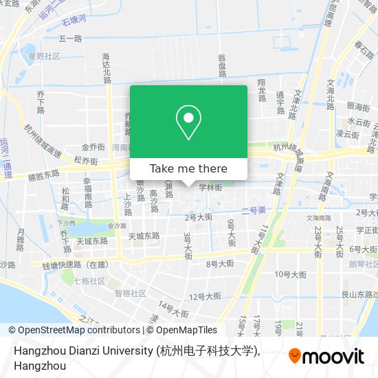 Hangzhou Dianzi University (杭州电子科技大学) map