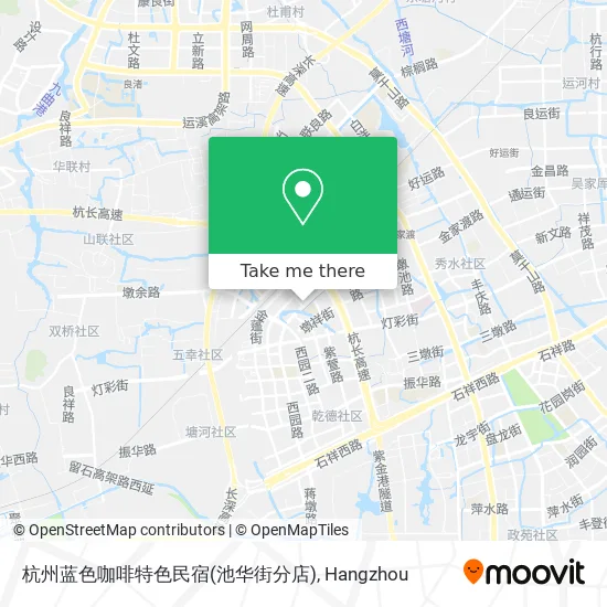 杭州蓝色咖啡特色民宿(池华街分店) map