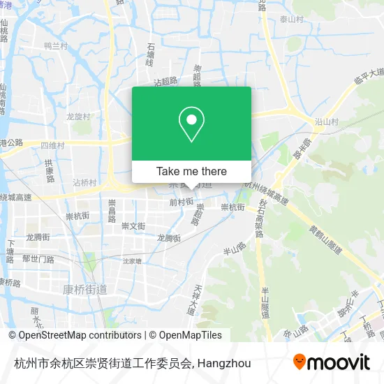 杭州市余杭区崇贤街道工作委员会 map