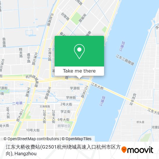 江东大桥收费站(G2501杭州绕城高速入口杭州市区方向) map