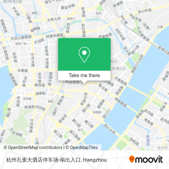 杭州孔雀大酒店停车场-南出入口 map