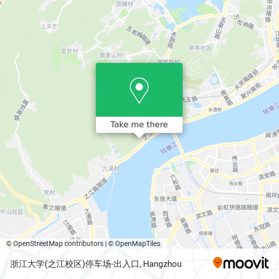 浙江大学(之江校区)停车场-出入口 map