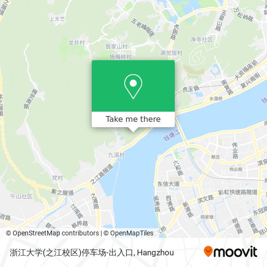 浙江大学(之江校区)停车场-出入口 map