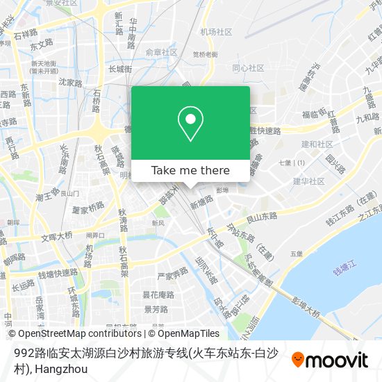 992路临安太湖源白沙村旅游专线(火车东站东-白沙村) map