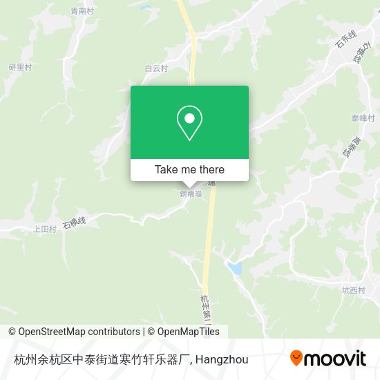 杭州余杭区中泰街道寒竹轩乐器厂 map