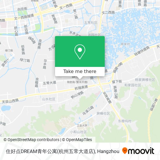 住好点DREAM青年公寓(杭州五常大道店) map