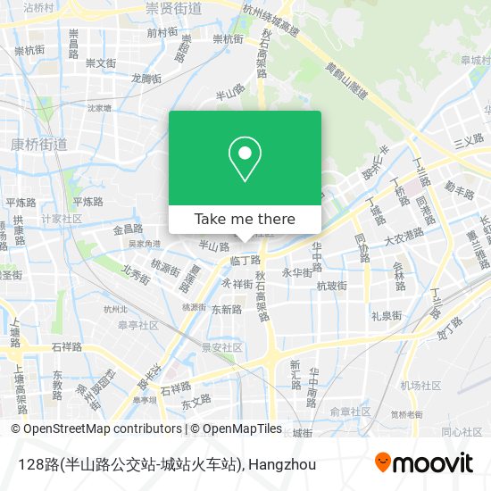 128路(半山路公交站-城站火车站) map